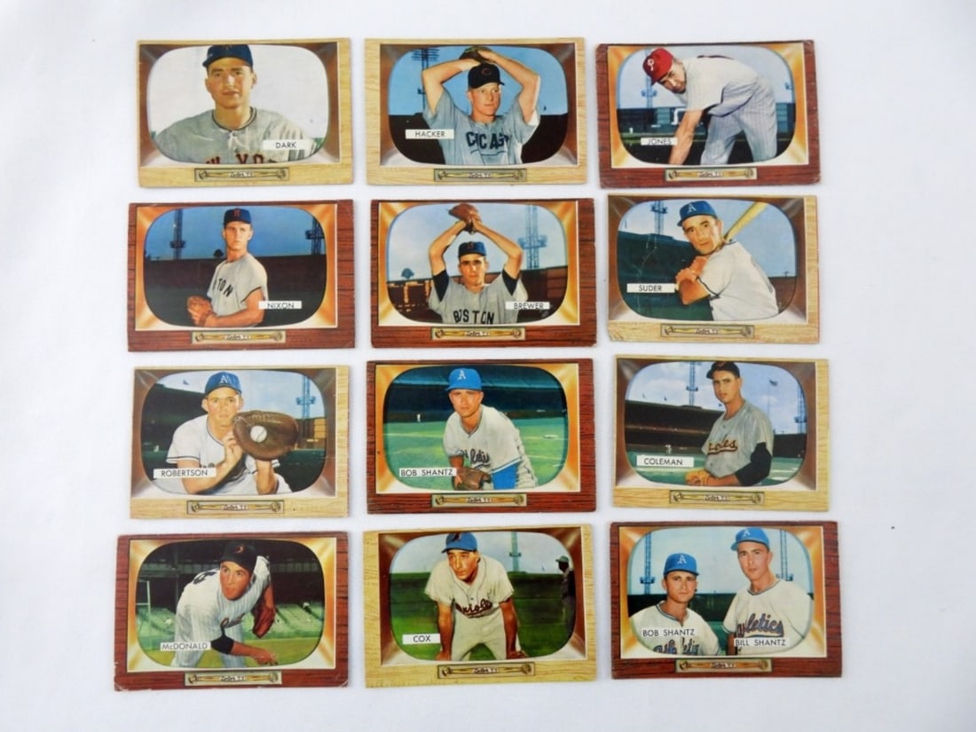 1955 12 ASSORTED BOWMAN CARD LOT (1 of 2)