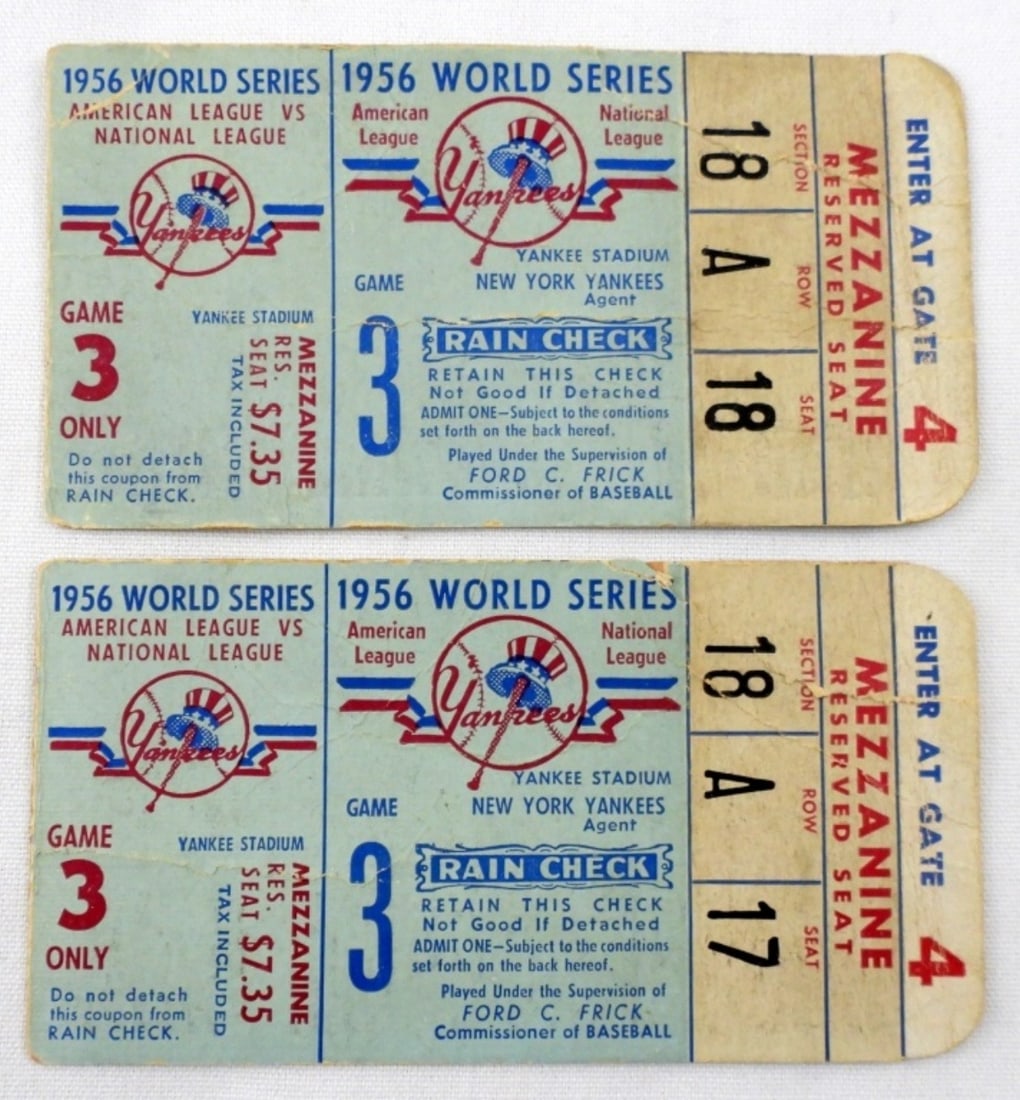 1956 WORLD SERIES TICKETS SEC. 18 (1 of 2)