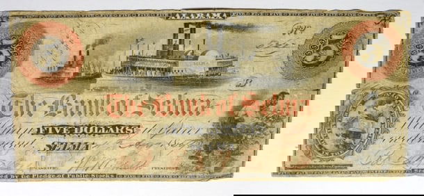 BANK OF SELMA SELMA, AL $5 OBSOLETE NOTE