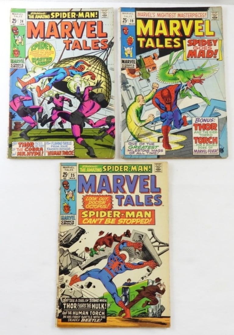 (3) MARVEL TALES #19, #24, #25 COMIC LOT (1 of 2)