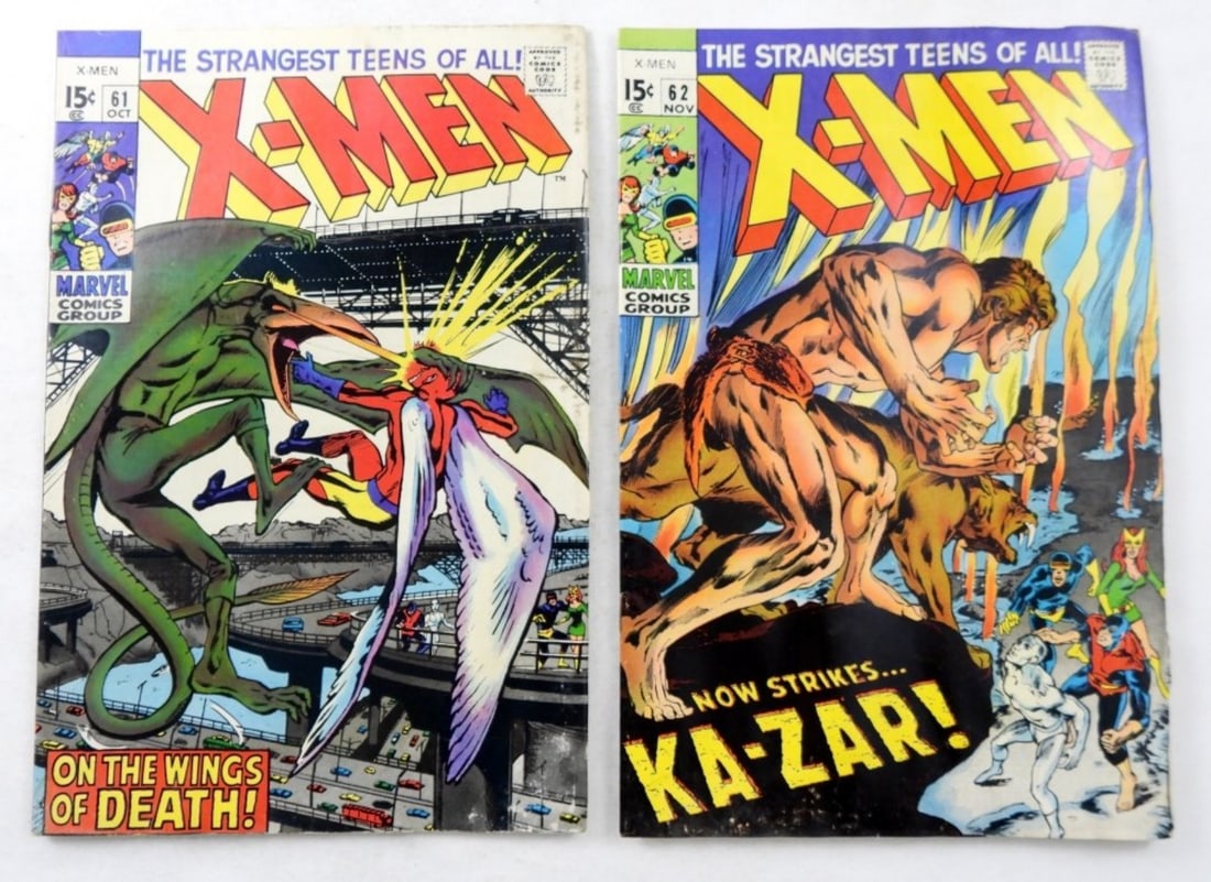 X-MEN VOL 1 NO 61 AND 62 MARVEL LOT (1 of 2)