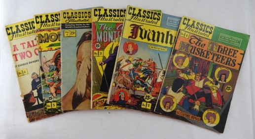 CLASSIC ILLUSTRATED #1-6 COMIC LOT