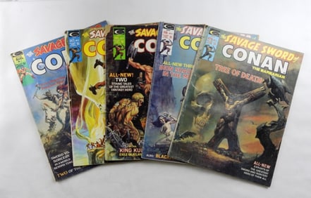1974 THE SAVAGE SWORD OF CONAN #1-#5