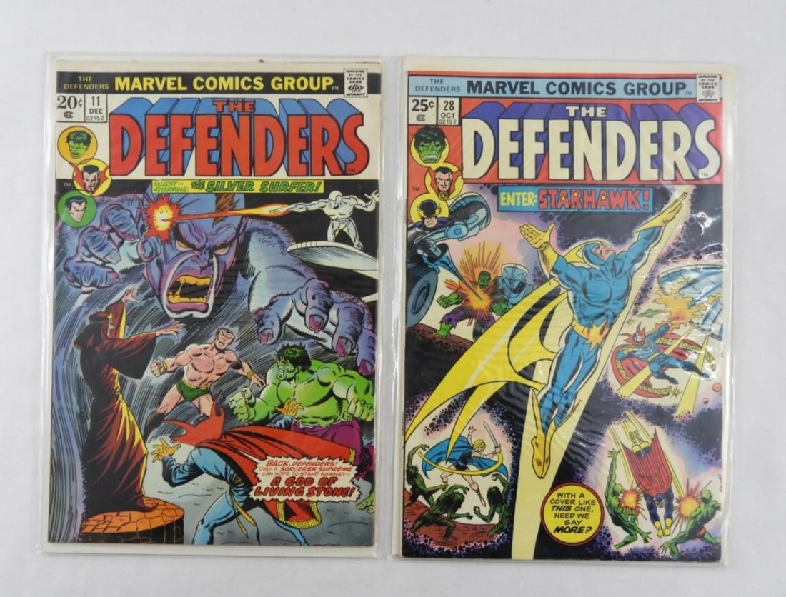 1973 & 1975 THE DEFENDERS #11 AND #28: MARVEL THE DEFENDERS #11 AND #28 GOOD-VERY GOOD CONDITIONS