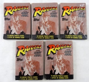 (5) 1981 TOPPS RAIDERS OF THE LOST ARK MOVIE CARDS
