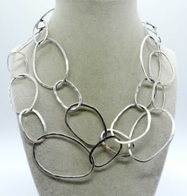 STERLING LARGE LINK FASHION NECKLACE