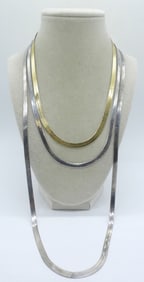 (3) STERLING HERRINGBONE CHAINS
