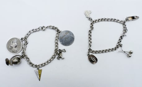 (2) VTG STERLING CHARM BRACELETS