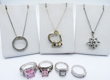 PRETTY GEMSTONE 925 RINGS & NECKLACES