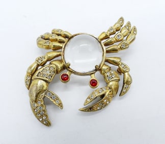 TRIFARI CRAB MAGNIFIER BROOCH