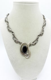 HEAVY MEXICO 925 BLACK ONYX NECKLACE