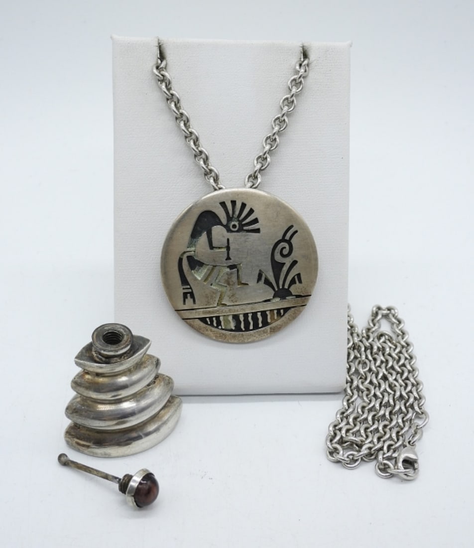KOKOPELI 925 NECKLACE & PERFUME BOTTLE (1 of 3)