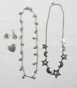 FUN LOT 925 JEWELRY: STARS, MOON, HEARTS
