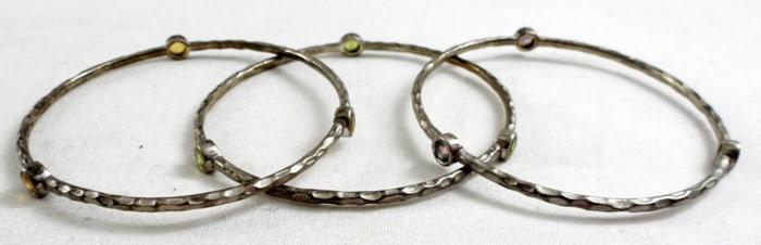 925 HDS BANGLE GEMSTONE LOT