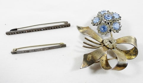 VINTAGE STERLING PIN LOT of 3