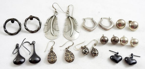 (10) STERLING PIERCED EARRINGS
