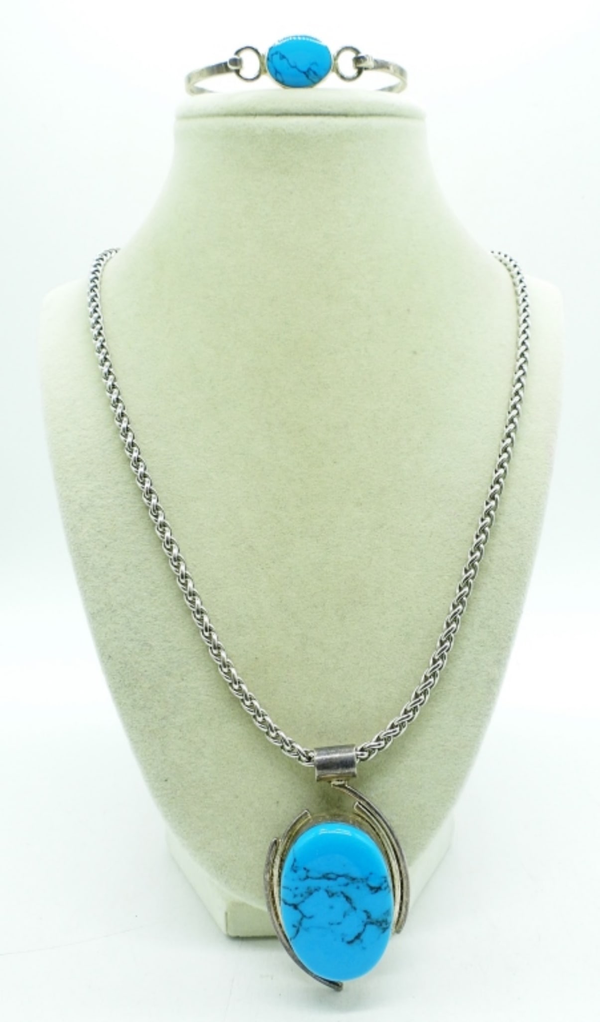 STERLING MEXICO TURQUOISE SET (1 of 4)