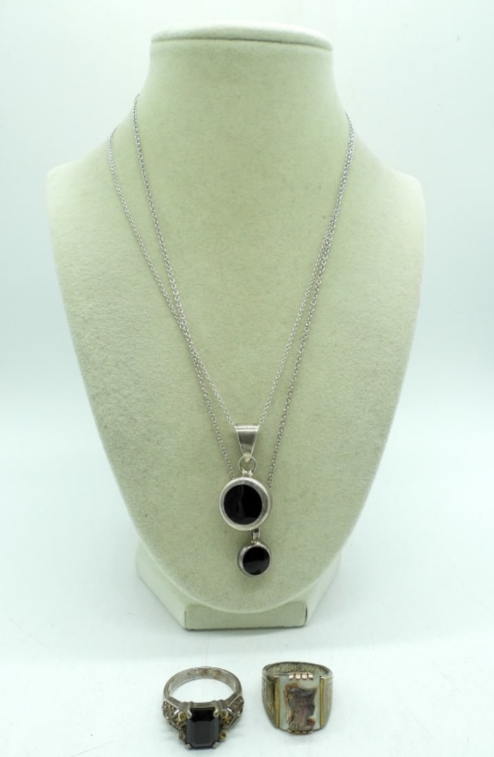 MEXICO STERLING BLACK ONYX RINGS & MORE (1 of 5)