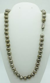 STERLING BEADED VTG NECKLACE