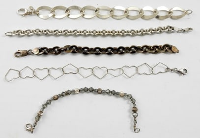 (5) STERLING FASHION BRACELET LOT