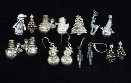MISC STERLING CHRISTMAS EARRINGS