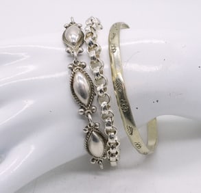 MEXICO STERLING BRACELETS & 2 MORE