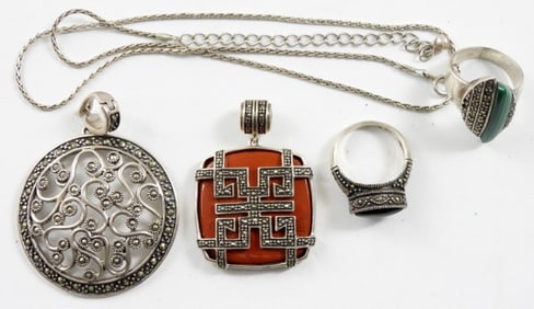 MARCASITE STERLING JEWELRY LOT