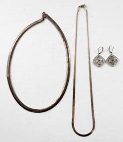 (2) 925  NECKLACES AND EARRINGS