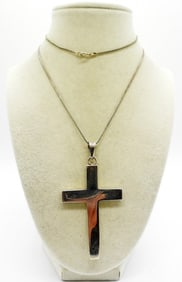 MEXICO STERLING CROSS NECKLACE