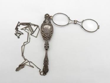 ANTIQUE STERLING READERS ON A CHAIN