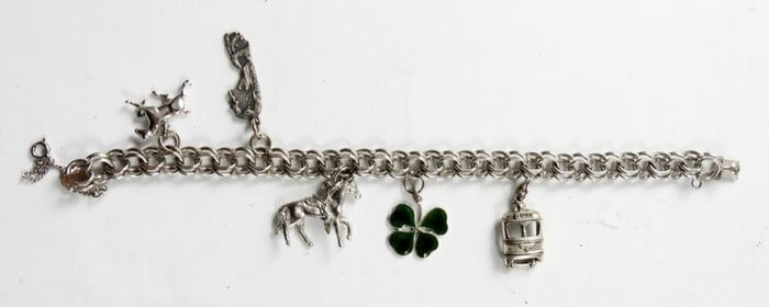 STERLING CHARM BRACELETS WITH 5 CHARMS