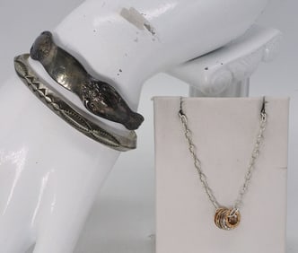 (2) VTG 925 BRACELETS & A NECKLACE