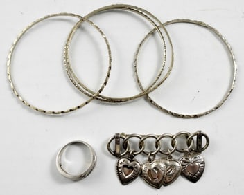 MEXICO 925 HEART PIN; 925 RING plus