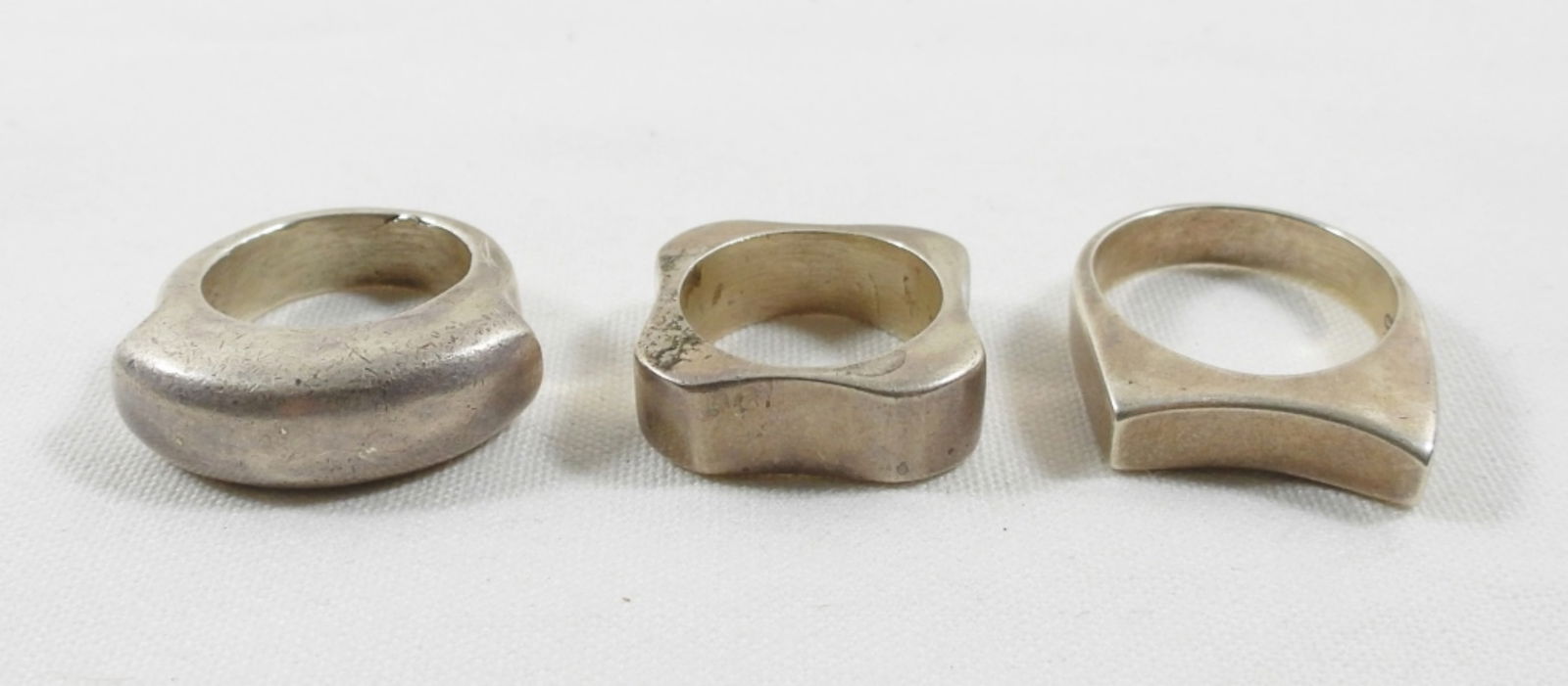 (3) STERLING SILVER GEOMETRIC RINGS (1 of 3)