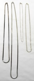 (4) CLASSIC SILVER TONE STERLING CHAINS