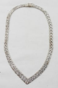 WOVED V SHAPED NECKLACE 925