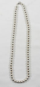 VINTAGE STERLING SILVER BEAD NECKLACE