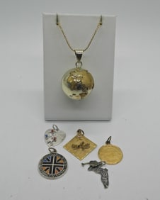 STERLING HARMONY BALL & 5 PENDANTS