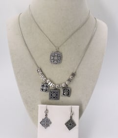 QUILTERS NECKLACES & EARRINGS 925