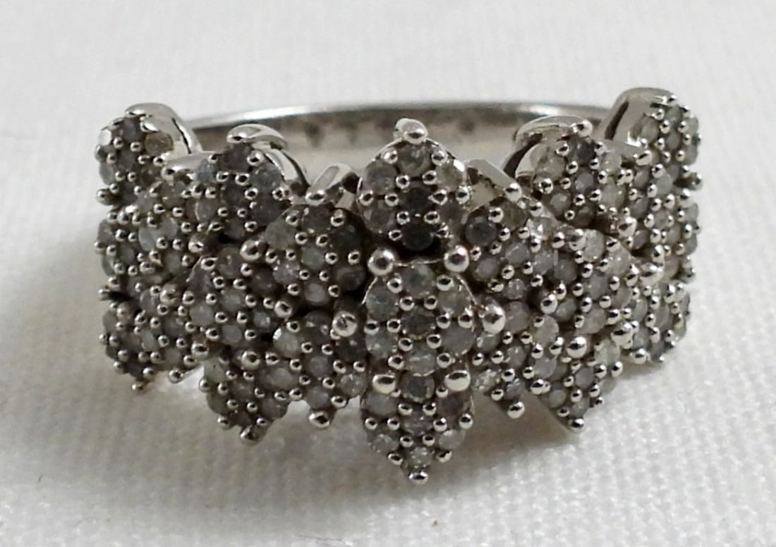 DIAMOND STERLING COCKTAIL RING (1 of 4)
