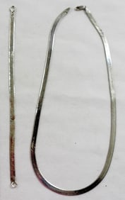 STERLING HERRINGBONE NECKLACE AND BRACELET