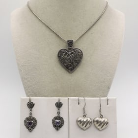 TAXCO HEART EARRINGS & MORE HEART 925