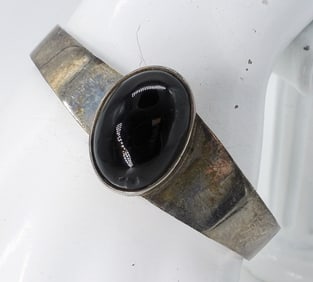 TAXCO BLACK ONYX STERLING BRACELET