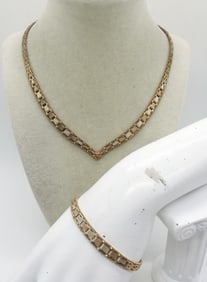 STERLING GOLD TONE NECKLACE SET