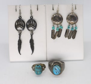 BEAUTIFUL TURQUOISE RINGS & EARRINGS