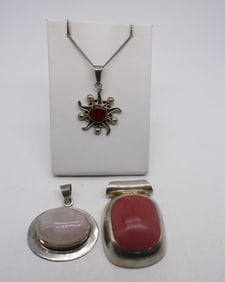 LARGE VTG GEMSTONE PENDANTS