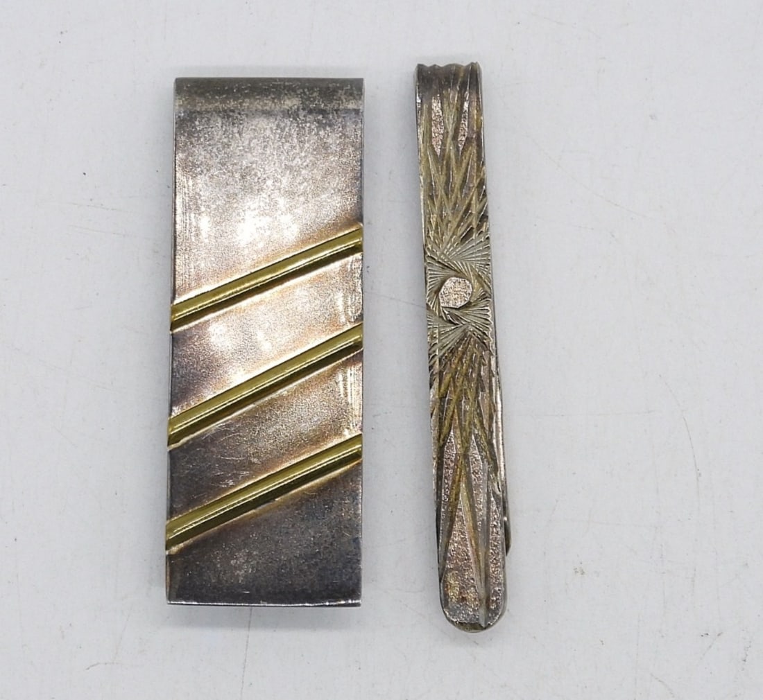 STERLING MEXICO TIE TACK & MONEY CLIP (1 of 3)