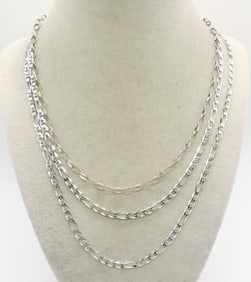 (3) STERLING FANCY CHAINS