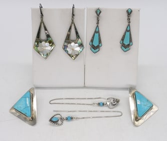 (4) PAIR OF 925 TURQUOISE EARRINGS