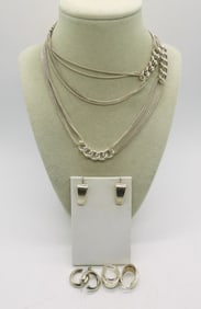 MODERN 925 EARRINGS & FASHION NECKLACE